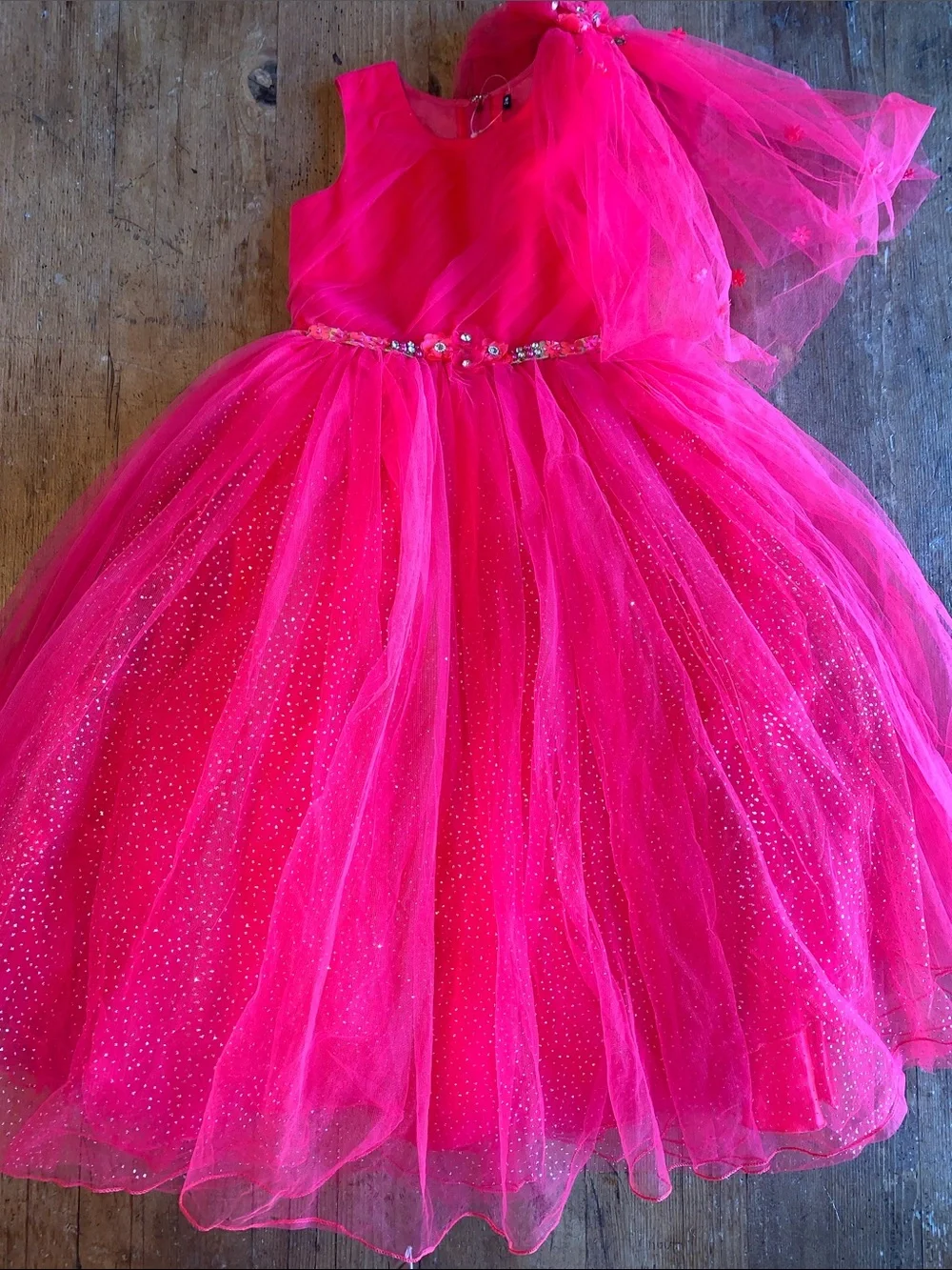 Sparkle Hot Pink Tulle Party Dress for Kids